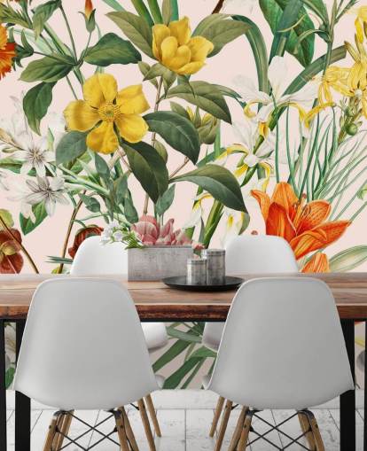 papel de parede floral tropical papel de parede floral tropical