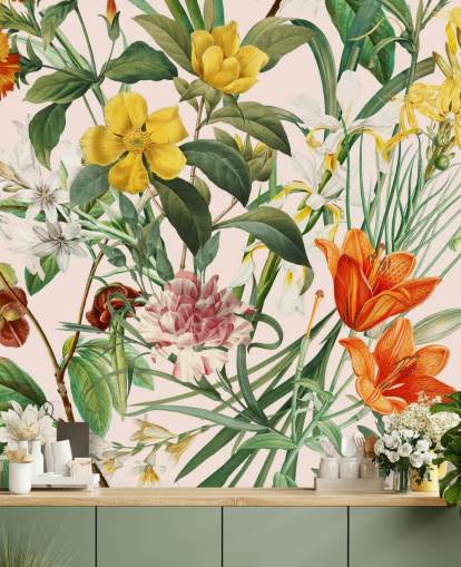 papel pintado floral tropical papel pintado floral tropical
