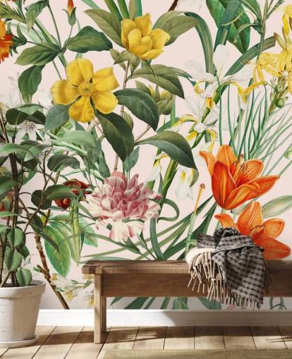 tropical floral wallpaper