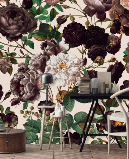 papel de parede flores roxas escuras