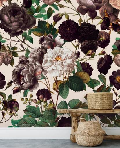 mørk lilla blomster tapet mørk lilla blomster tapet