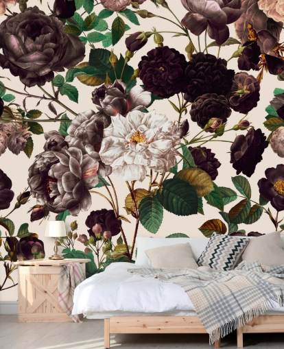 papel pintado de flores moradas oscuras papel pintado de flores moradas oscuras