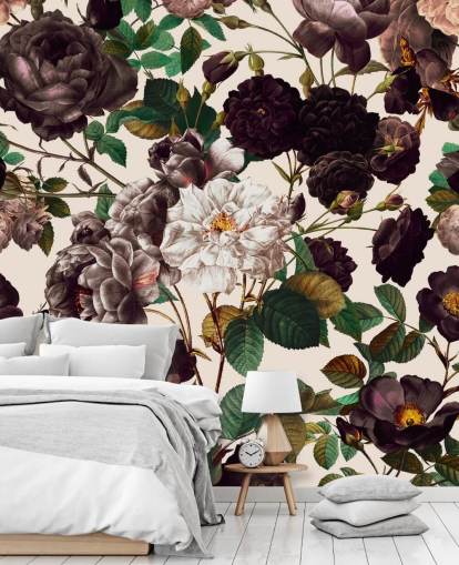 papel de parede flores roxas escuras