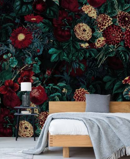 papel de parede flor marrom