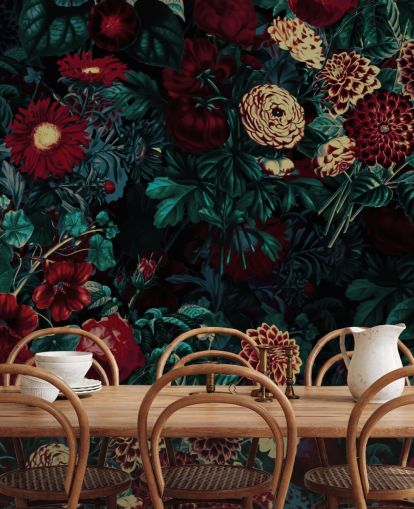 papel de parede flor marrom