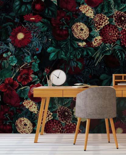 rødbrun blomst tapet