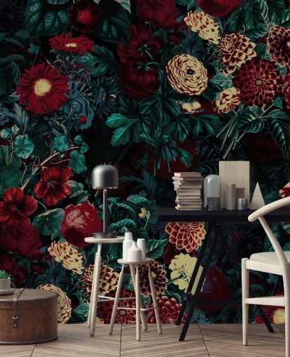 rødbrun blomst tapet