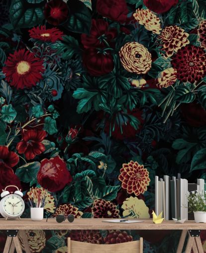 rødbrun blomst tapet