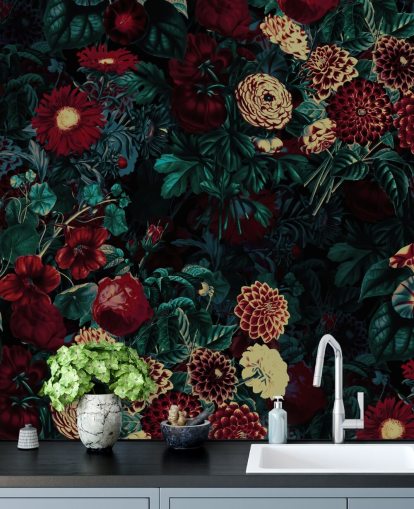 rødbrun blomst tapet rødbrun blomst tapet