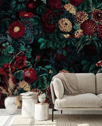 papel de parede flor marrom