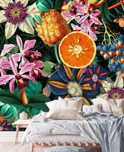 fruit- en bloemenbehang