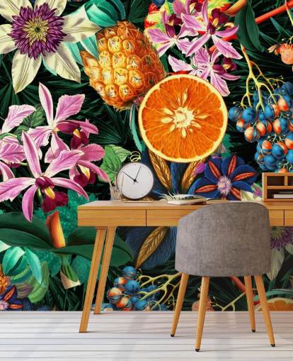 fruit and flowers wallpaper