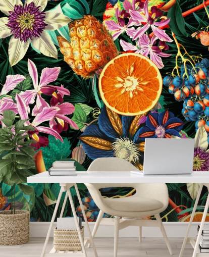 papel pintado de frutas y flores papel pintado de frutas y flores