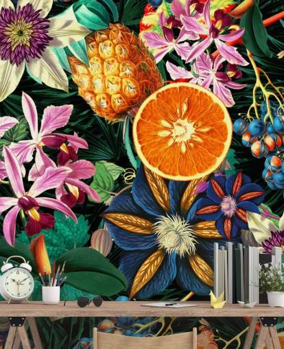 papel pintado de frutas y flores papel pintado de frutas y flores