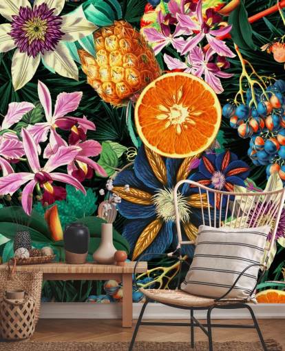 frukt och blommor tapeter