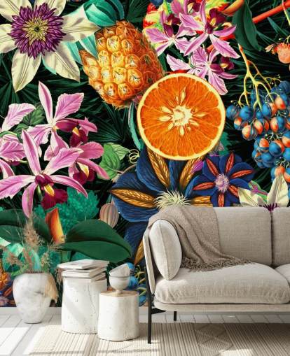 Obst und Blumen Tapete Obst und Blumen Tapete