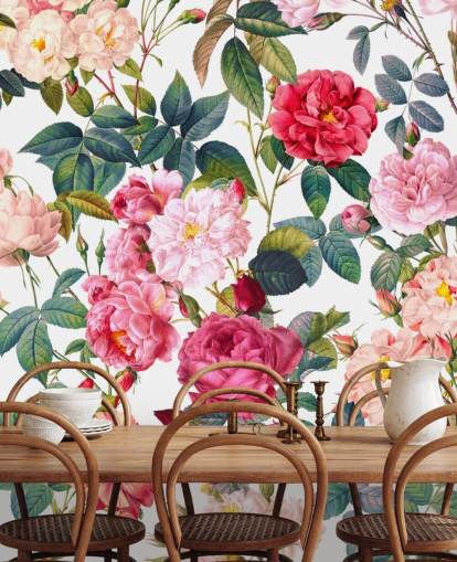 roses and leaves wallpaper