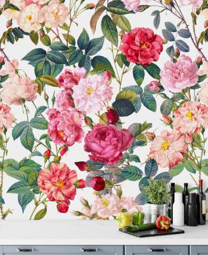 papel pintado de rosas y hojas papel pintado de rosas y hojas