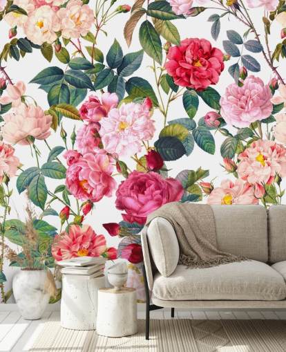 roses and leaves wallpaper