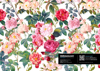 Pretty Rose Garden Wallpaper | Wallsauce UK