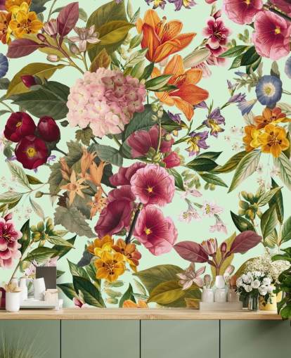 wilde bloemen behang