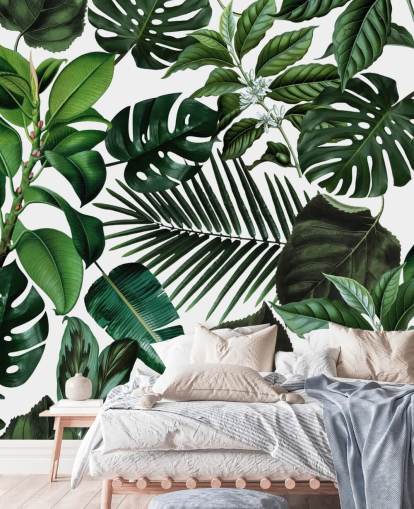 gröna exotiska blad tapeter