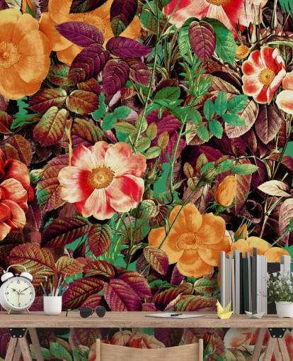 varme tonet blomster tapet varme tonet blomster tapet