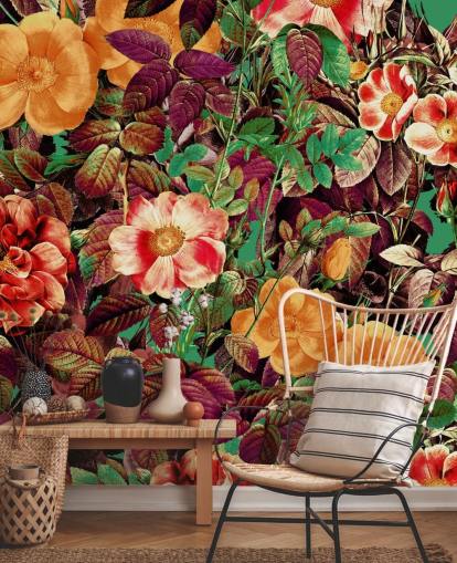 varm tonet blomster tapet varm tonet blomster tapet