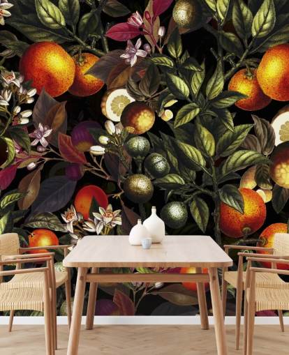 Orange und Zitrone Tapete