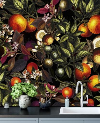 papel de parede laranja e limão