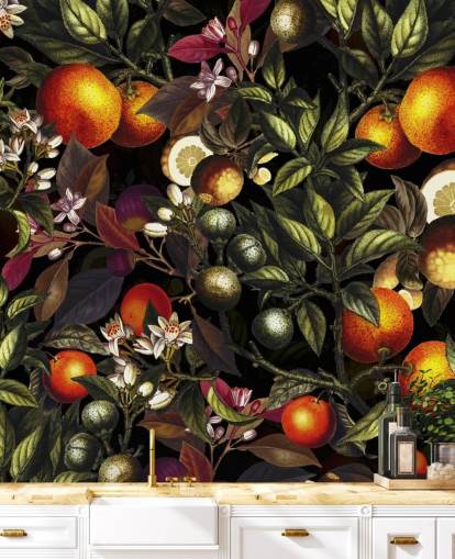 Orange und Zitrone Tapete