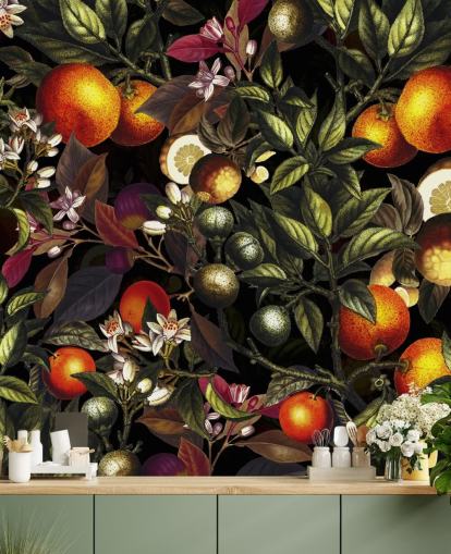 papier peint orange et citron