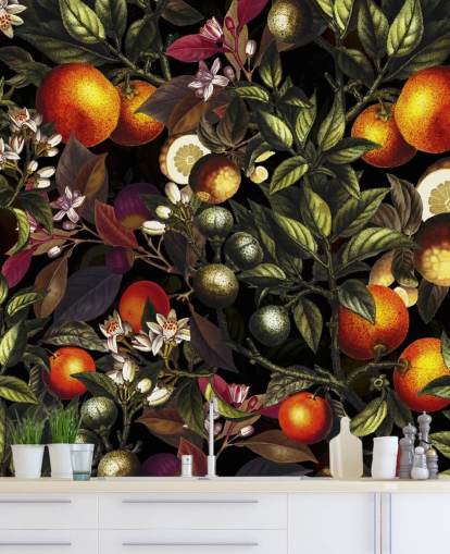 papel de parede laranja e limão