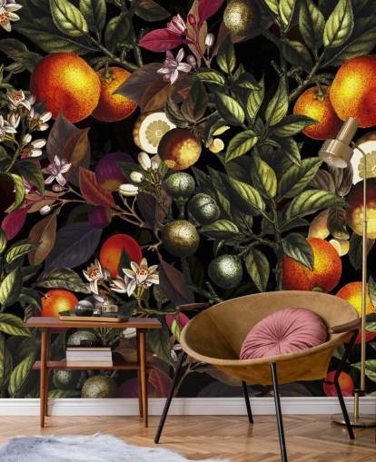 papel pintado naranja y limón papel pintado naranja y limón