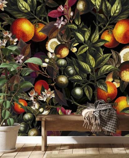 papel pintado naranja y limón papel pintado naranja y limón