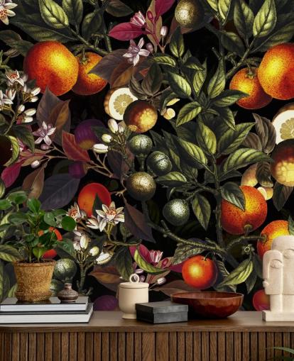 papier peint orange et citron papier peint orange et citron