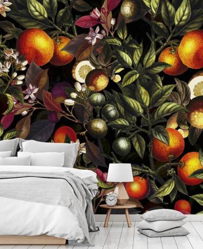 papel de parede laranja e limão