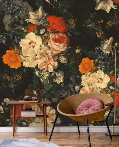 orange and dark green flowers wallpaper orange and dark green flowers wallpaper