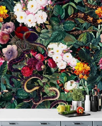 slange og blomster tapet slange og blomster tapet