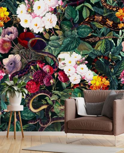 orm och blommor tapeter orm och blommor tapeter