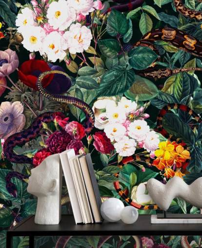 slange og blomster tapet slange og blomster tapet