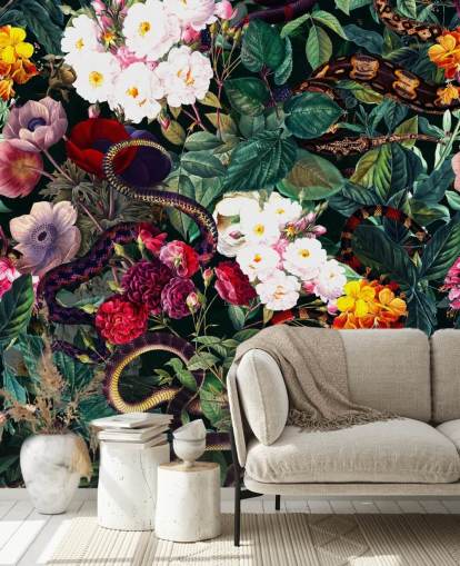 snake and flowers wallpaper snake and flowers wallpaper