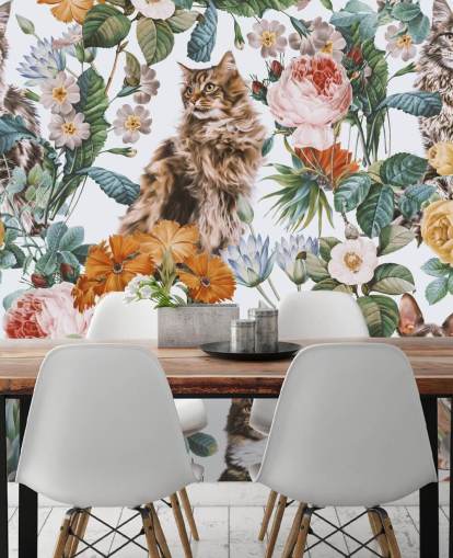 Katzen und Blumen Wallpaper Katzen und Blumen Wallpaper