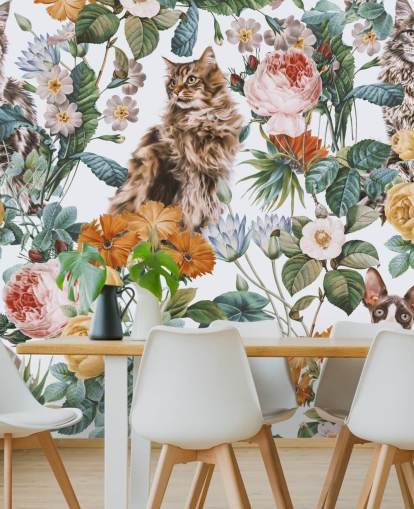 cats and flowers wallpaper cats and flowers wallpaper