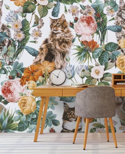 Katzen und Blumen Wallpaper Katzen und Blumen Wallpaper