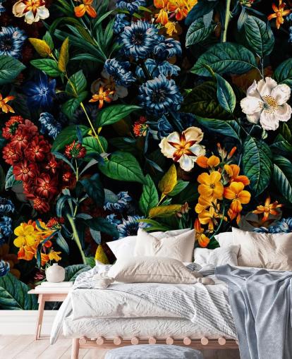 papel pintado floral oscuro papel pintado floral oscuro