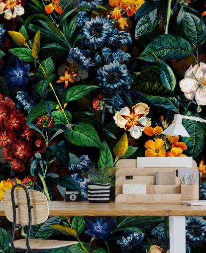 mørk floral tapet