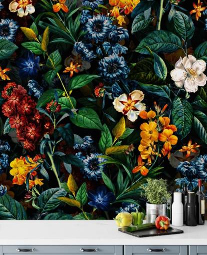 dark floral wallpaper