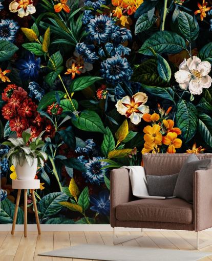 dark floral wallpaper