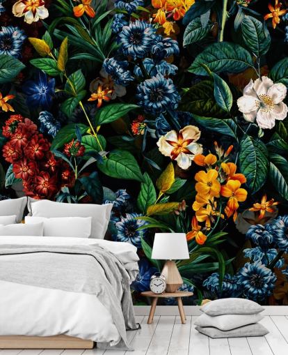 mørk floral tapet